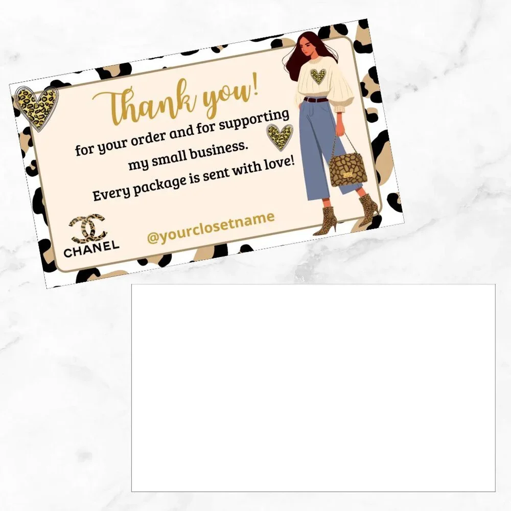 60 Thank you cards ch ANIMAL PRINT